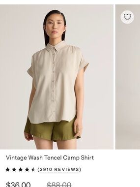 Quince Vintage Wash Tencel Camp Shirt - Faded black
